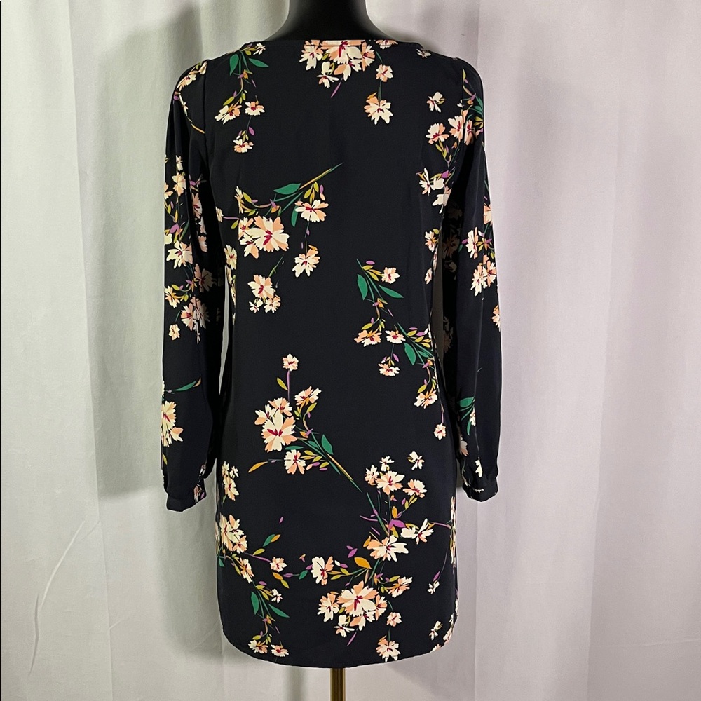 Lulus Herbaceous Babe Navy Floral Print Long Sleeve Shift Dress - Picture 6 of 16